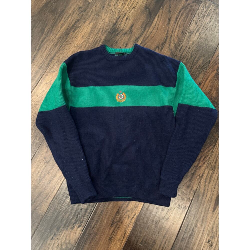 Vintage A&F Abercrombie & Fitch 100% Wool Crewneck Sweater Men’s XL Navy Green